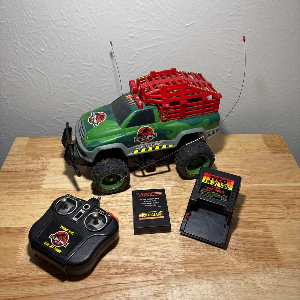 Vintage 1997 Tyco Jurassic Park Lost World RC Truck 6.0V Jet Turbo
